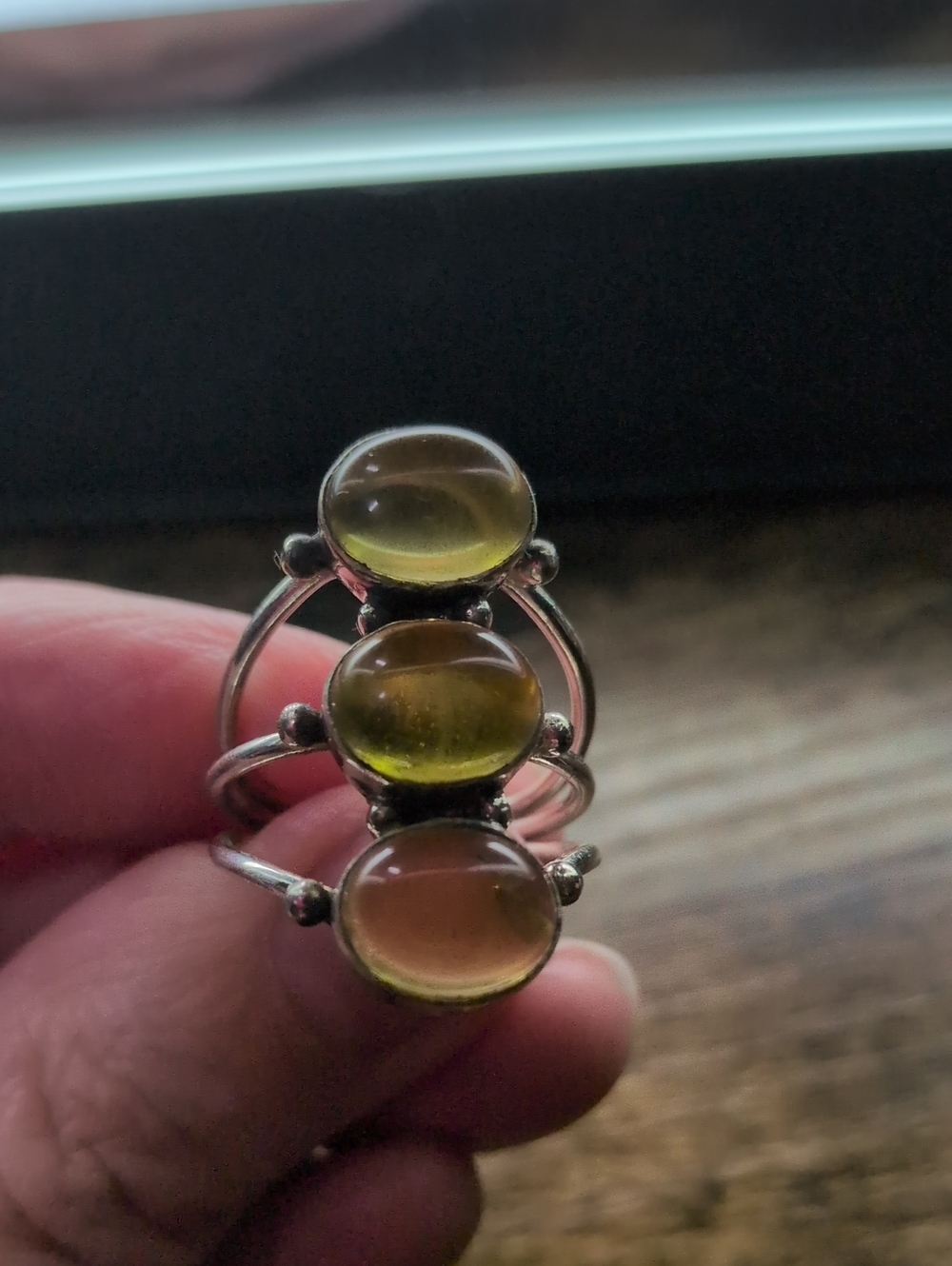 Handcrafted Triple Citrine Women’s Ring